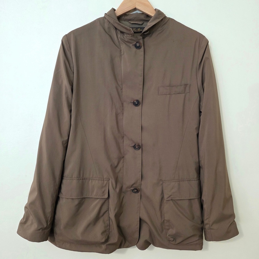 Loro Piana Men's Cashmere Lined Luxury Technical Jacket Brown Size IT 48